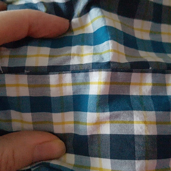 Tommy Bahama Cotton Blue White Yellow Check Button Down Shirt Boys Sz 18 Months - Picture 16 of 16